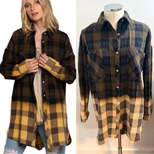 POL Ombre Dyed Button Down Top